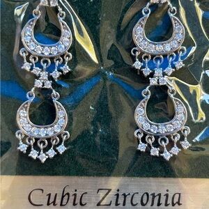 Cubic Zirconia Silver Earrings